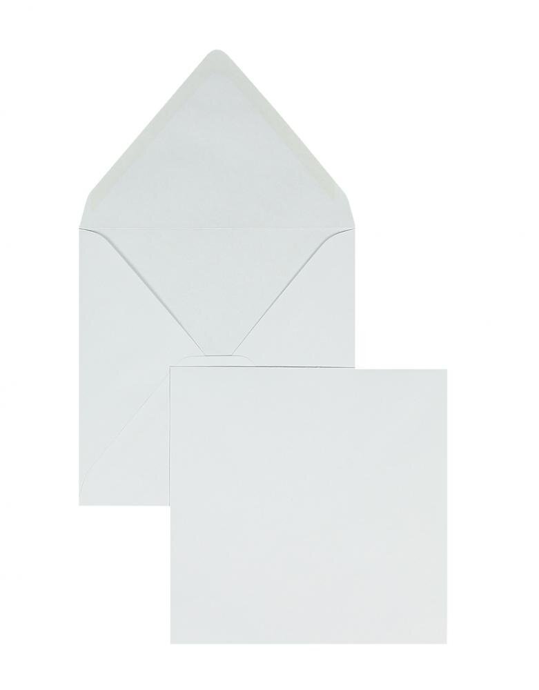 enveloppes blanc 146 x 146 mm | 90 g/m² offset | sans fenêtre | fermeture gommée | rabat pointu | 100 pièces
