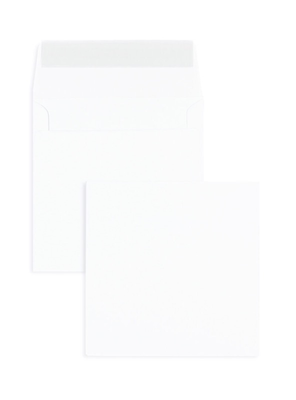 enveloppes blanc 150 x 150 mm | 120 g/m² offset | sans fenêtre | fermeture adhésive | rabat droit | 100 pièces