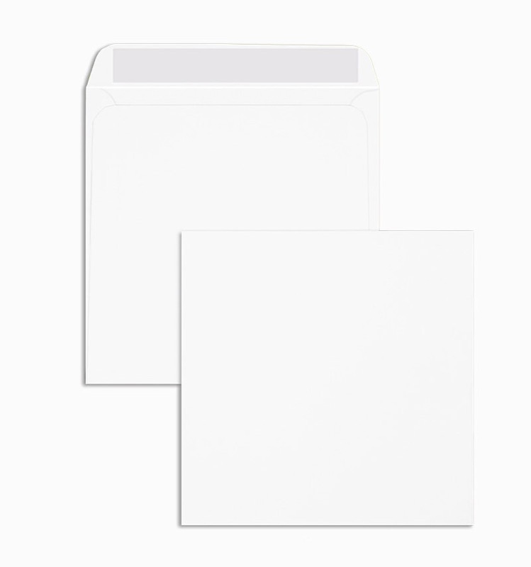 enveloppes blanc 200 x 200 mm | 100 g/m² offset | sans fenêtre | fermeture adhésive | rabat droit | 100 pièces