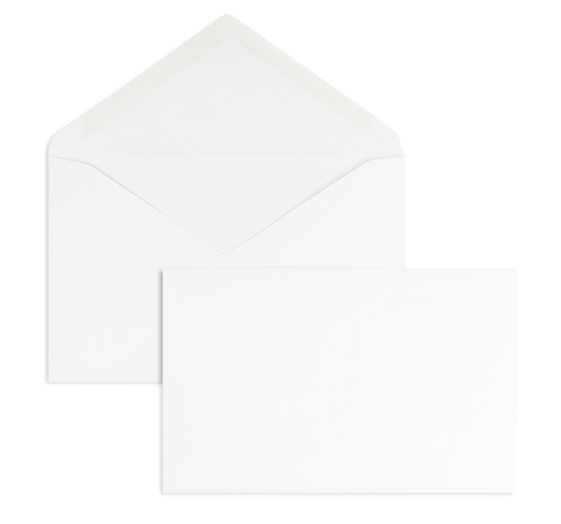 enveloppes blanc 76 x 115 mm | 80 g/m² offset | sans fenêtre | fermeture gommée | rabat pointu | 500 pièces
