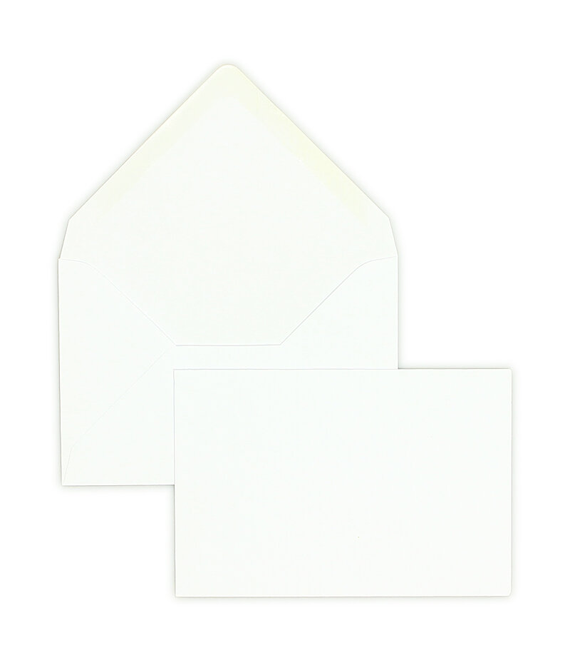 enveloppes blanc 86 x 128 mm | 120 g/m² offset | sans fenêtre | fermeture gommée | rabat pointu | 100 pièces
