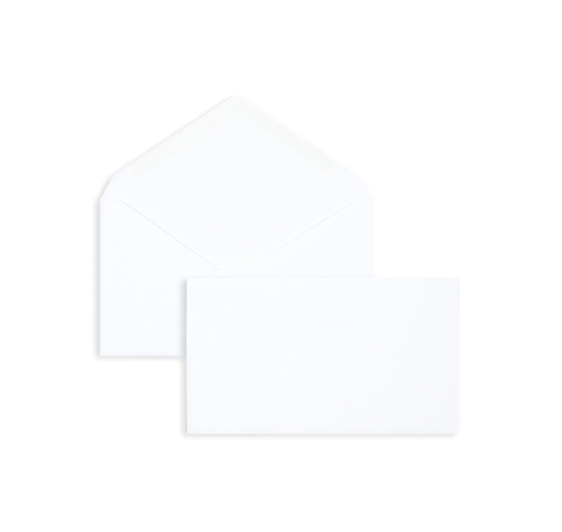 enveloppes blanc 98 x 162 mm | 80 g/qm offset | sans fenêtre | fermeture gommée | rabat pointu | 1000 pièces