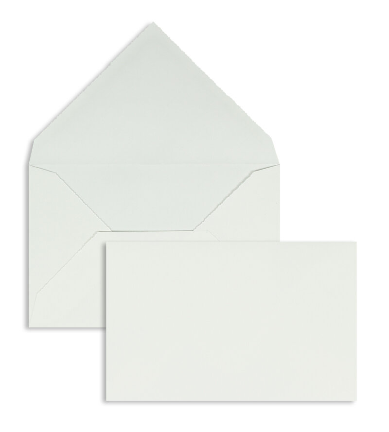 enveloppes blanc (blanc cassé) 120 x 185 mm | 120 g/m² bord frangeux | sans fenêtre | fermeture gommée | rabat pointu | 100 pièces