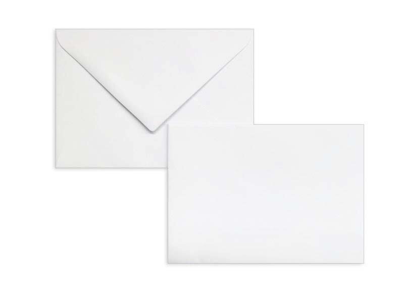 enveloppes blanc (blanc d'hiver) 111 x 157 mm | 120 g/m² offset | sans fenêtre | fermeture gommée | rabat pointu | 100 pièces