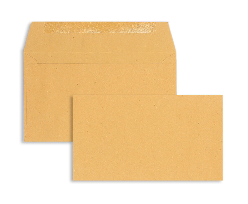 enveloppes colorées marron 89 x 152 mm | 70 g/m² natron | sans fenêtre | fermeture gommée | rabat droit | 1000 pièces