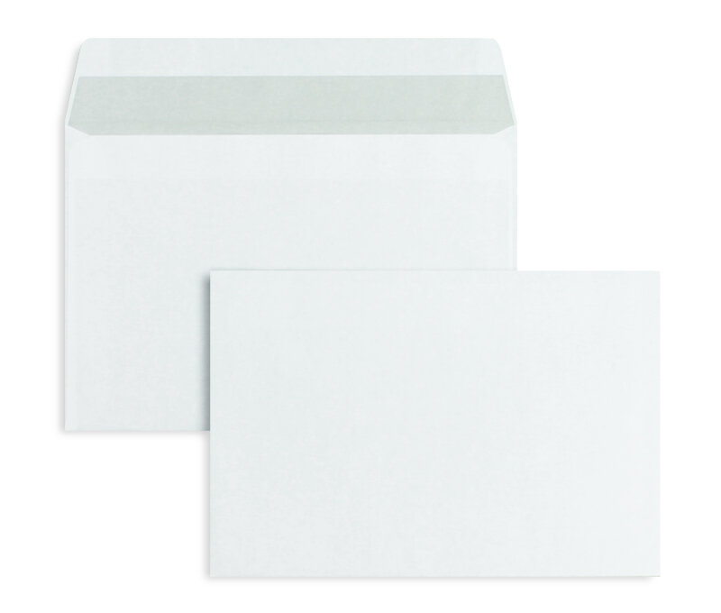 enveloppes de réponse blanc 105 x 155 mm | 70 g/m² offset | sans fenêtre | fermeture gommée | rabat droit | 1000 pièces