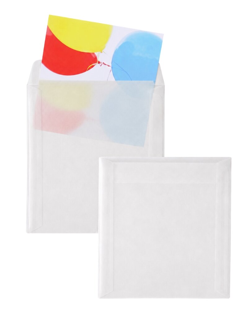 Enveloppes transparentes Blanc (Transparent blanc) 125 x 125 mm