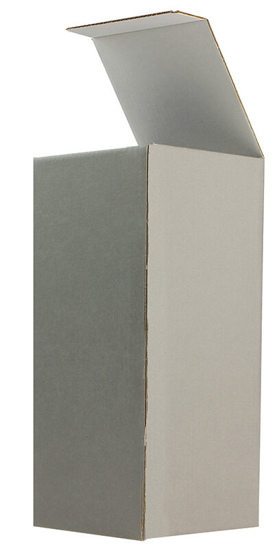 cartons pliants colorées gris (gris foncé) 90 x 90 x 230 mm | carton ondulé | sans fenêtre | fermeture à patte rentrante | pas de rabat | 25 pièces