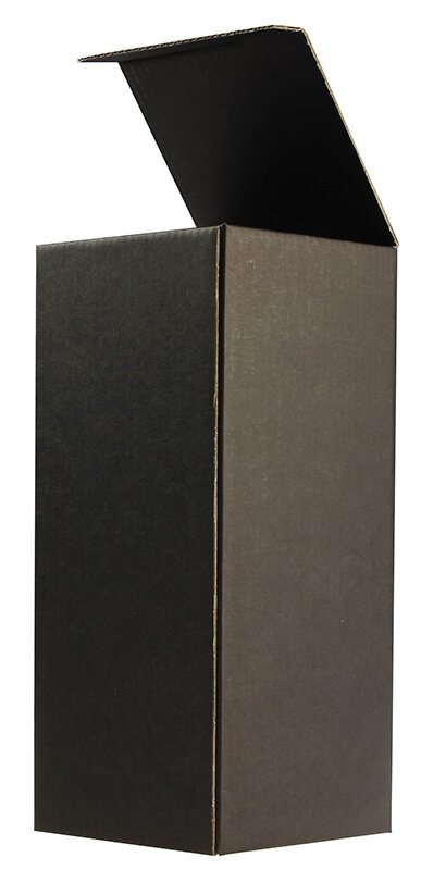 cartons pliants colorées noir 110 x 110 x 260 mm | carton ondulé | sans fenêtre | fermeture à patte rentrante | pas de rabat | 25 pièces
