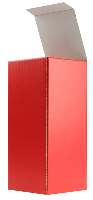 cartons pliants colorées rouge 90 x 90 x 230 mm | carton ondulé | sans fenêtre | fermeture à patte rentrante | pas de rabat | 25 pièces