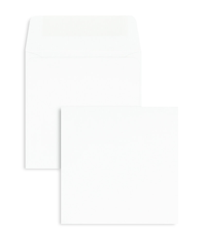 enveloppes blanc 100 x 100 mm | 100 g/m² offset | sans fenêtre | fermeture gommée | rabat droit | 100 pièces