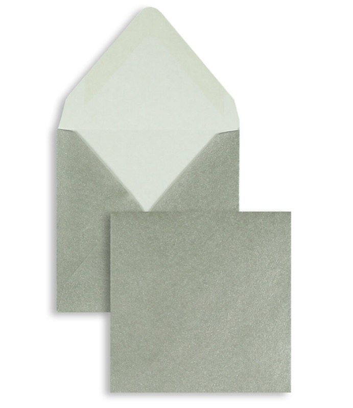 enveloppes colorées argent 80 x 80 mm | 90 g/m² offset | sans fenêtre | fermeture gommée | rabat pointu | 100 pièces