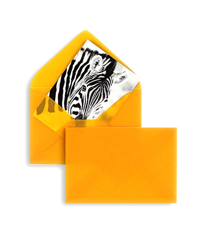 enveloppes transparentes colorées orange (transparent orange intense) 60 x 90 mm | 100 g/m² offset | sans fenêtre | non gommée | rabat pointu | 100 pièces