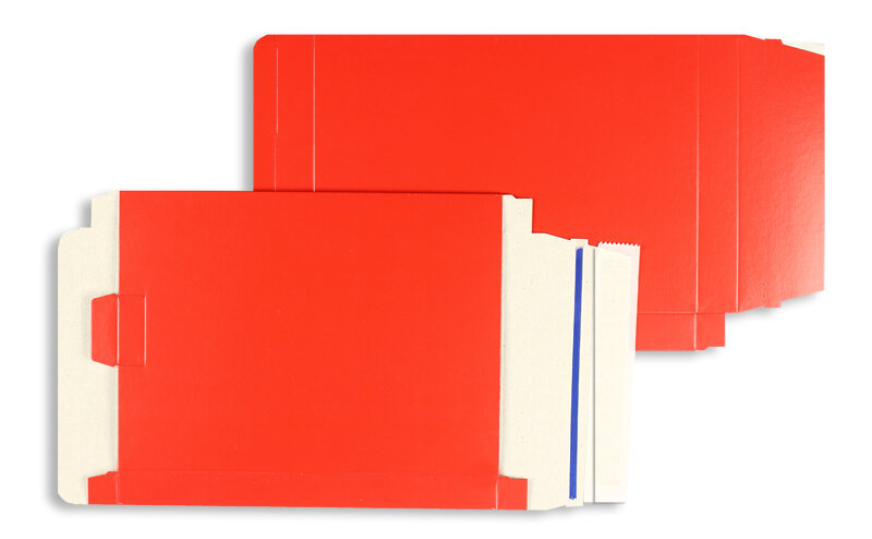 boîtes colorées rouge 220 x 310 x 25 mm | 450 g/qm carton | sans fenêtre | sluiting | rabat droit | 25 pièces