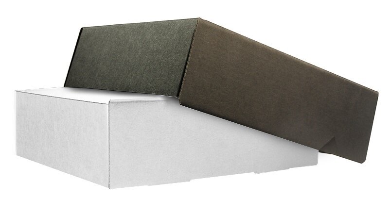 boîtes pliantes télestopiques colorées noir 500 x 395 x 140 mm | carton ondulé | sans fenêtre | pas de fermeture | pas de rabat | 50 pièces