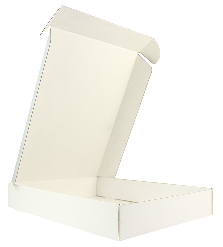 cartons pliants blanc 325 x 235 x 50 mm | carton ondulé | sans fenêtre | fermeture à patte rentrante | pas de rabat | 35 pièces