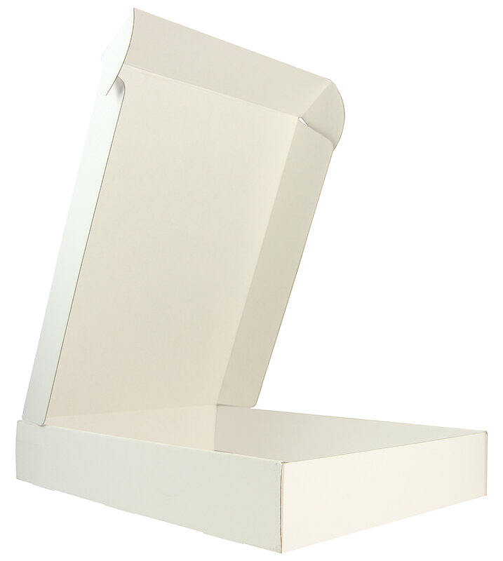 cartons pliants blanc 430 x 310 x 70 mm | carton ondulé | sans fenêtre | fermeture à patte rentrante | pas de rabat | 35 pièces