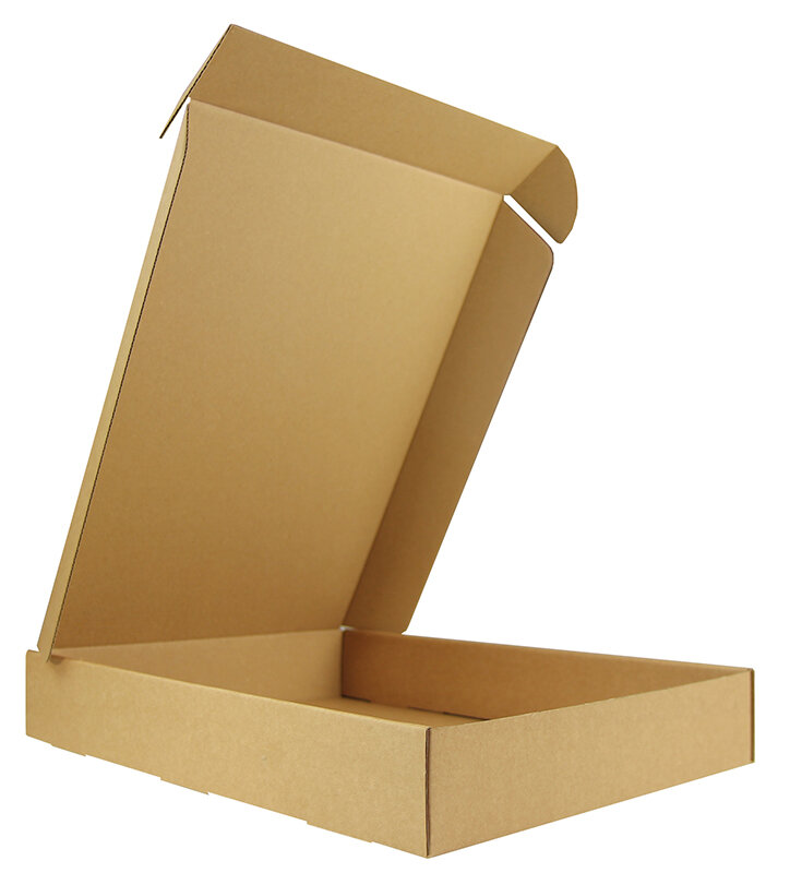 cartons pliants colorées marron (blanc nature) 430 x 310 x 70 mm | carton ondulé | sans fenêtre | fermeture à patte rentrante | pas de rabat | 35 pièces