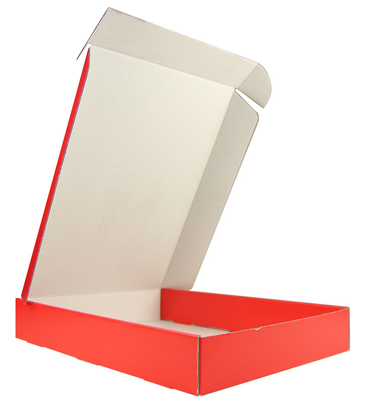 cartons pliants colorées rouge 325 x 235 x 50 mm | carton ondulé | sans fenêtre | fermeture à patte rentrante | pas de rabat | 35 pièces