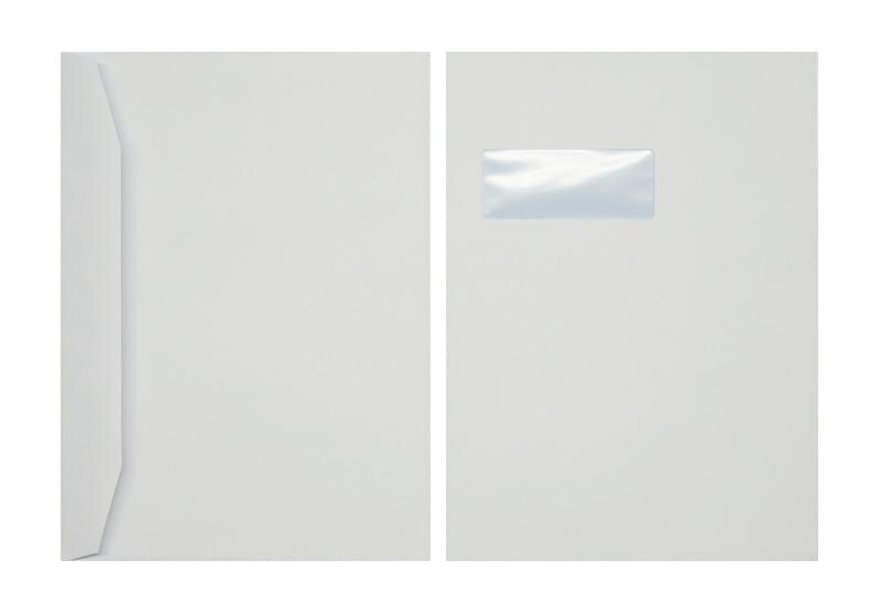 enveloppe de mise sous pli blanc 240 x 330 mm | 100 g/m² offset | avec fenêtre | fermeture gommée | rabat trapézoïdal | 250 pièces