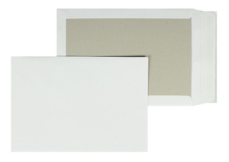 enveloppes dos cartonné blanc 260 x 370 mm | 120 g/m² offset | sans fenêtre | fermeture adhésive | rabat droit | 100 pièces