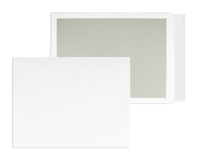 enveloppes dos cartonné blanc 390 x 500 mm | 120 g/m² offset | sans fenêtre | fermeture adhésive | rabat droit | 100 pièces