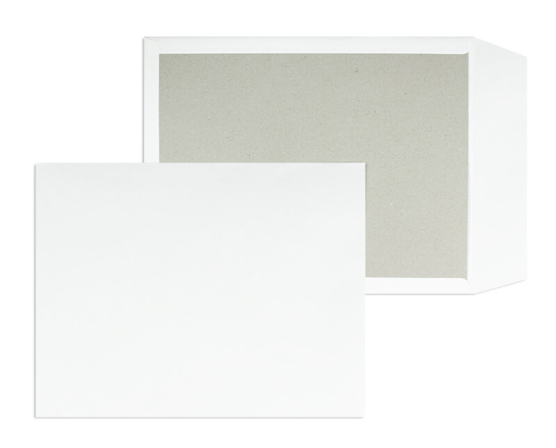enveloppes dos cartonné blanc 550 x 700 mm | 120 g/m² offset | sans fenêtre | non gommée | rabat droit | 50 pièces