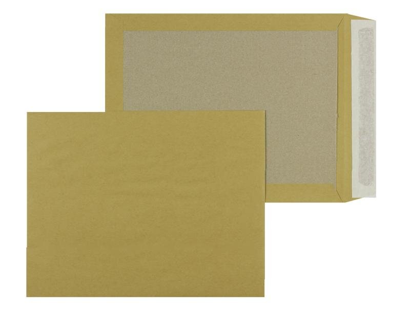 enveloppes dos cartonné colorées marron 380 x 450 mm | 120 g/m² natron | sans fenêtre | fermeture adhésive | rabat droit | 100 pièces