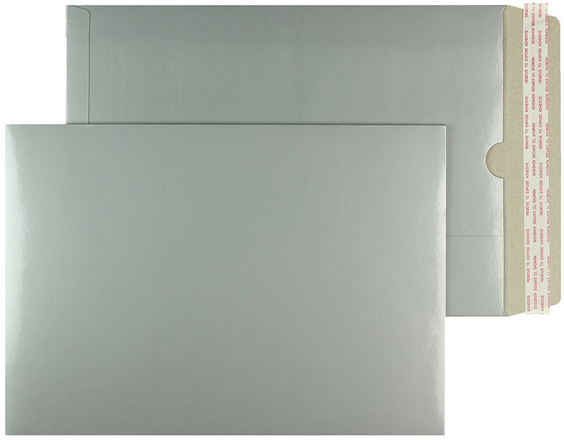 enveloppes en carton colorées argent 330 x 457 mm (din c3) | 350 g/m² carton compact brillant | sans fenêtre | fermeture adhésive | rabat droit | 100 pièces