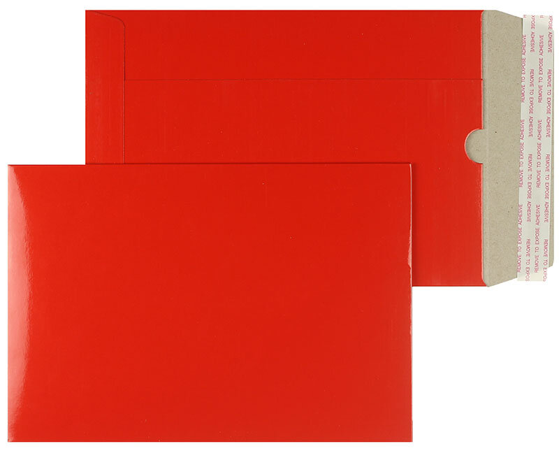 enveloppes en carton colorées rouge 330 x 457 mm (din c3) | 350 g/m² carton compact brillant | sans fenêtre | fermeture adhésive | rabat droit | 100 pièces