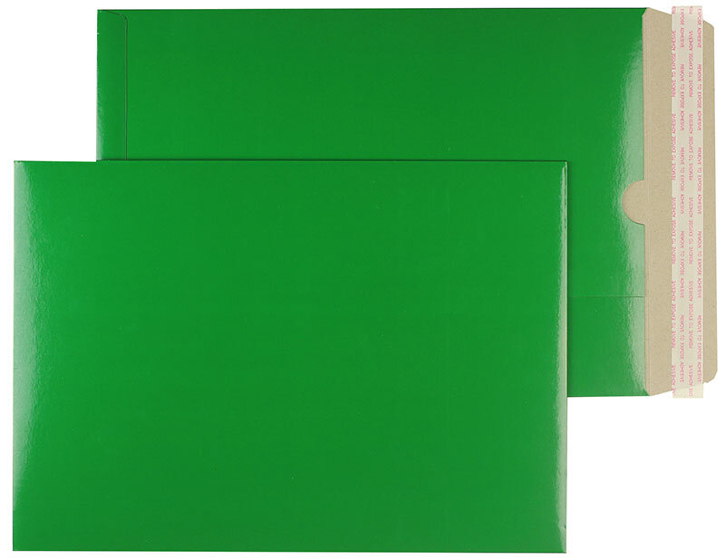 enveloppes en carton colorées vert 330 x 457 mm (din c3) | 350 g/m² carton compact brillant | sans fenêtre | fermeture adhésive | rabat droit | 100 pièces