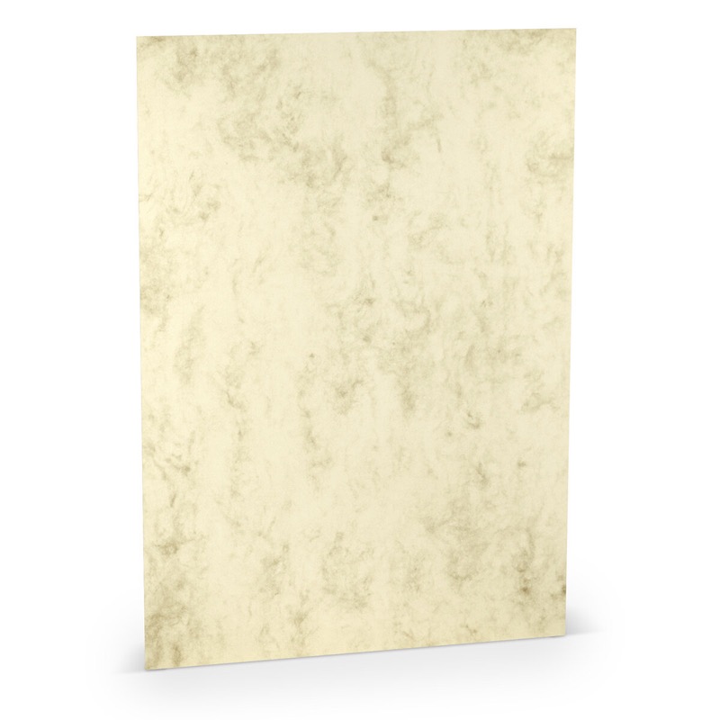 papier à lettres colorées crème (chamois marbré) 210 x 297 mm (din a4) | 100 g/qm offset (paperado) | sans fenêtre | pas de fermeture | pas de rabat | 100 pièces