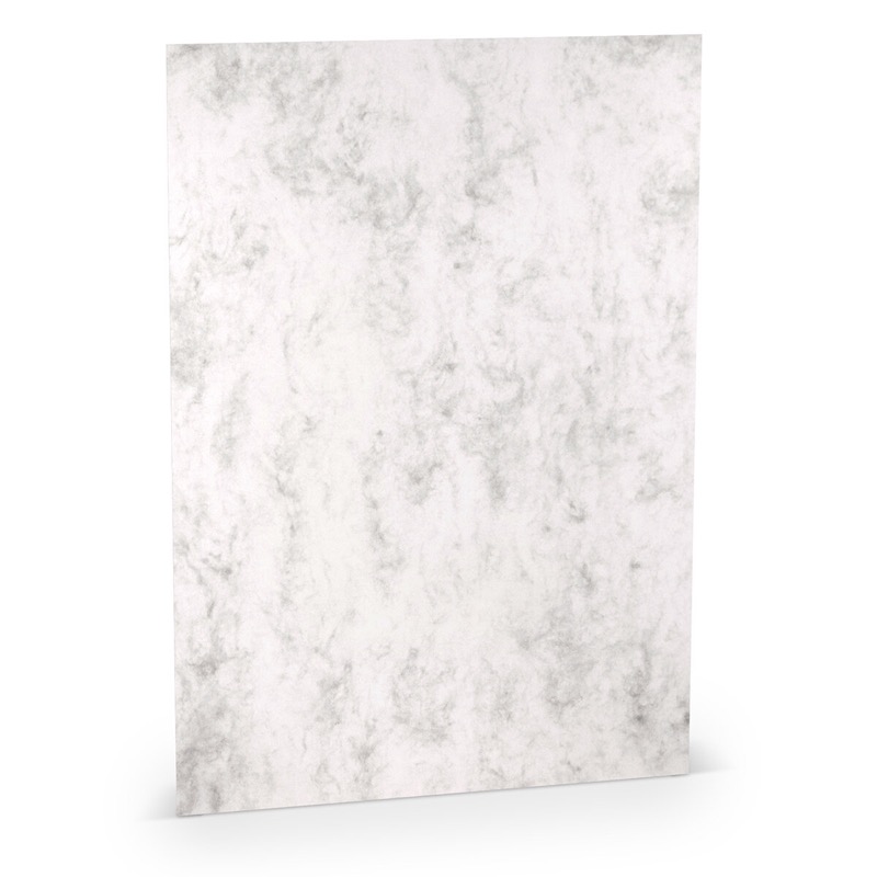papier à lettres colorées gris (gris marbré) 210 x 297 mm (din a4) | 100 g/qm offset (paperado) | sans fenêtre | pas de fermeture | pas de rabat | 100 pièces