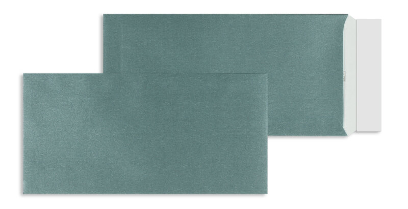 pochettes colorées bleu (aqua silver) 110 x 220 mm (dl) | 110 g/m² gmund 925 | sans fenêtre | fermeture adhésive | rabat droit | 100 pièces