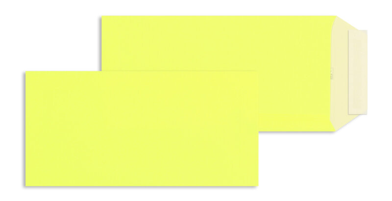pochettes colorées jaune (arsenic vivant) 110 x 220 mm (dl) | 110 g/m² gmund action | sans fenêtre | fermeture adhésive | rabat droit | 100 pièces