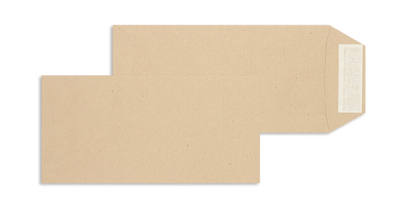 pochettes colorées marron 110 x 220 mm (dl) | 115 g/m² natron | sans fenêtre | fermeture adhésive | rabat droit | 500 pièces