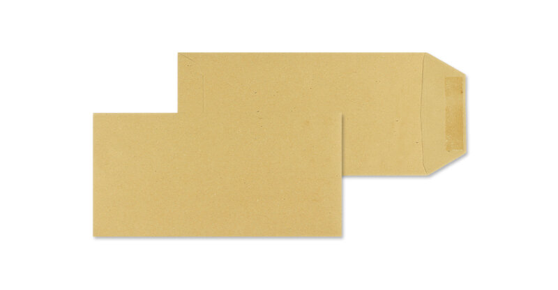 pochettes colorées marron 110 x 220 mm (dl) | 80 g/m² natron | sans fenêtre | fermeture autocollante | rabat droit | 500 pièces
