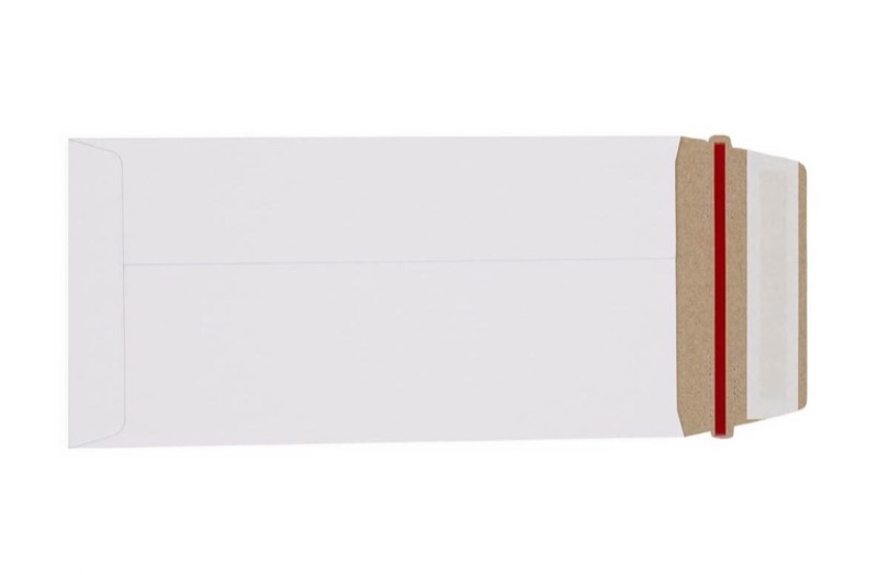 pochettes en carton compact blanc 110 x 220 mm (dl) | 350 g/qm carton | sans fenêtre | sluiting | rabat droit | 100 pièces