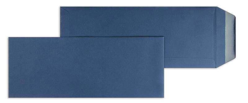 pochettes colorées bleu (bleu nocturne) 125 x 312 mm | 120 g/m² offset | sans fenêtre | fermeture gommée | rabat droit | 100 pièces