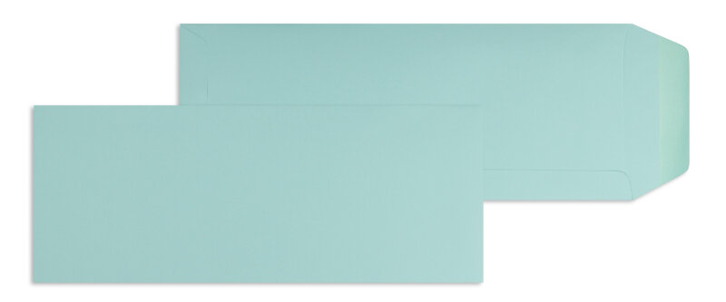pochettes colorées bleu (lagon) 125 x 312 mm | 120 g/m² offset | sans fenêtre | fermeture gommée | rabat droit | 100 pièces