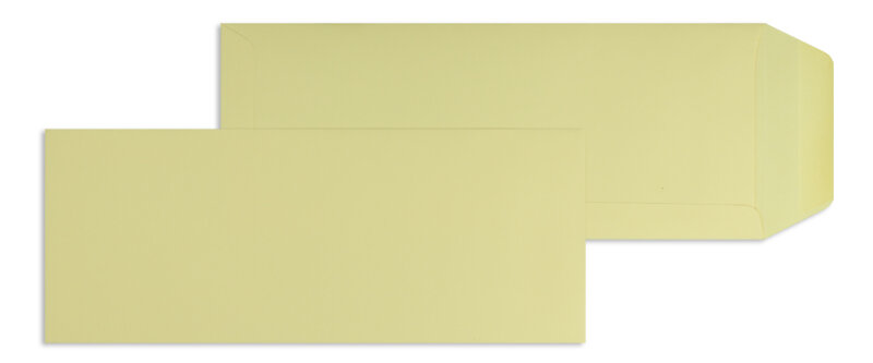 pochettes colorées crème (grain) 125 x 312 mm | 120 g/m² offset | sans fenêtre | fermeture gommée | rabat droit | 100 pièces