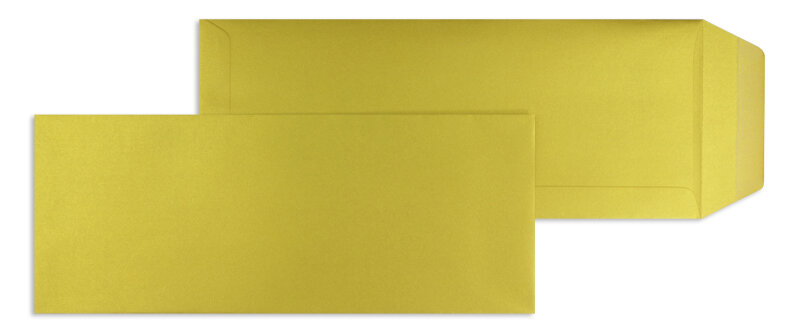 pochettes colorées doré (or glamoureux) 125 x 312 mm | 120 g/m² offset | sans fenêtre | fermeture gommée | rabat droit | 100 pièces