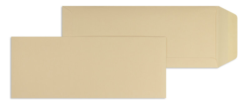 pochettes colorées orange (corail) 125 x 312 mm | 120 g/m² offset | sans fenêtre | fermeture gommée | rabat droit | 100 pièces