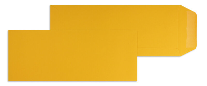 pochettes colorées orange (orange tendre) 125 x 312 mm | 120 g/m² offset | sans fenêtre | fermeture gommée | rabat droit | 100 pièces