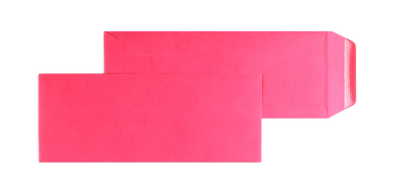 pochettes colorées rose 125 x 312 mm | 120 g/qm offset | sans fenêtre | fermeture gommée | rabat droit | 100 pièces