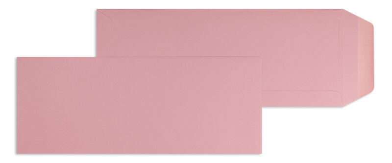 pochettes colorées rose (rose épais) 125 x 312 mm | 120 g/m² offset | sans fenêtre | fermeture gommée | rabat droit | 100 pièces