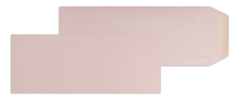 pochettes colorées rose (rose tendre) 125 x 312 mm | 120 g/m² offset | sans fenêtre | fermeture gommée | rabat droit | 100 pièces