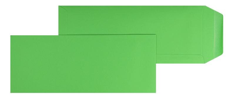 pochettes colorées vert (émeraude) 125 x 312 mm | 120 g/m² offset | sans fenêtre | fermeture gommée | rabat droit | 100 pièces