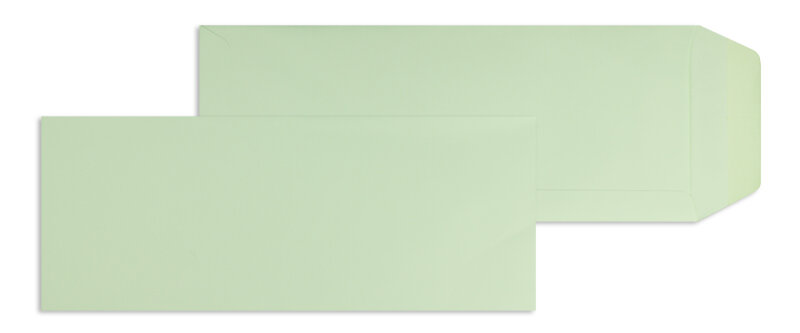 pochettes colorées vert (menthe) 125 x 312 mm | 120 g/m² offset | sans fenêtre | fermeture gommée | rabat droit | 100 pièces