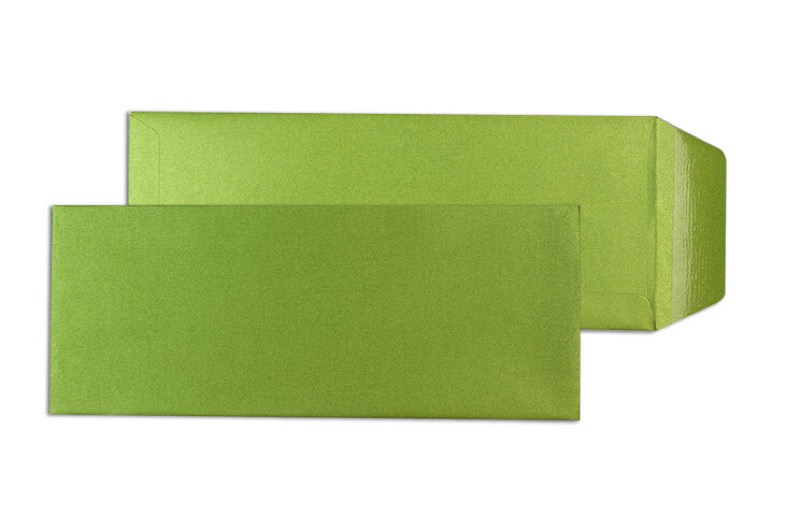 pochettes colorées vert (vert olive glamoureux) 125 x 312 mm | 120 g/m² brillant | sans fenêtre | fermeture gommée | rabat droit | 100 pièces